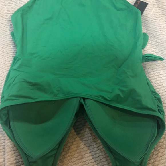 TURQUOISE COUTURE WRAP BATHING SUIT - Picture 6 of 7